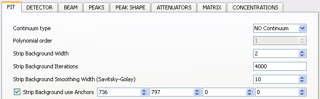 Strip background settings